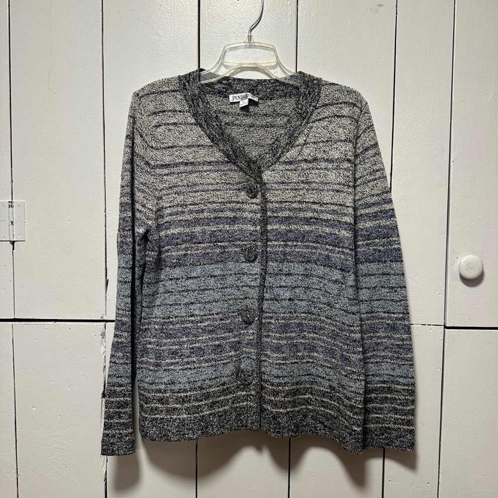 Pendleton Gray and Blue Women's Sweater